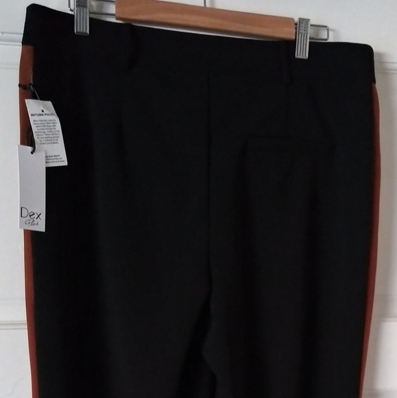 Dex Plus Career Black Pants/Brown Stripe - Picture 3 of 5